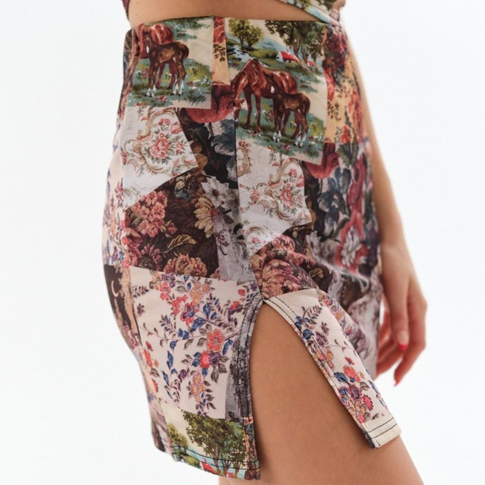 ⭐️ NEW girl ORDER Patchwork Horse Hipster Hippie Deco Farm Boho Chic Hip Skirt